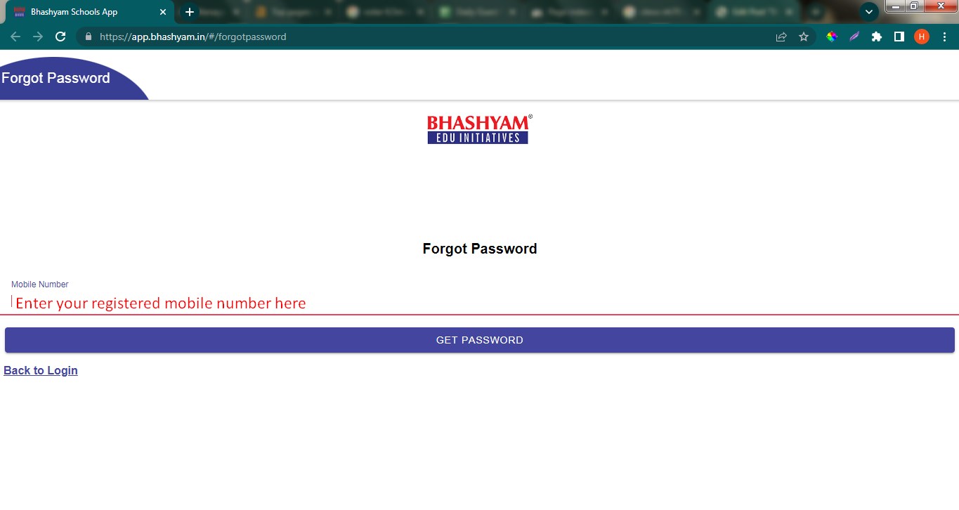 How to Change Bhashyam School App Password